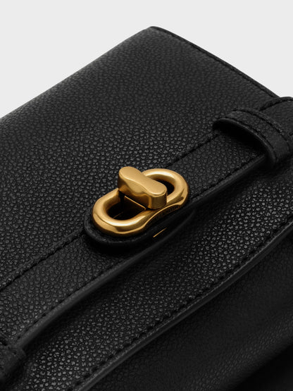 CHARLES & KEITH Smart Buy / Aubrielle Belted Top Handle Bag - Black