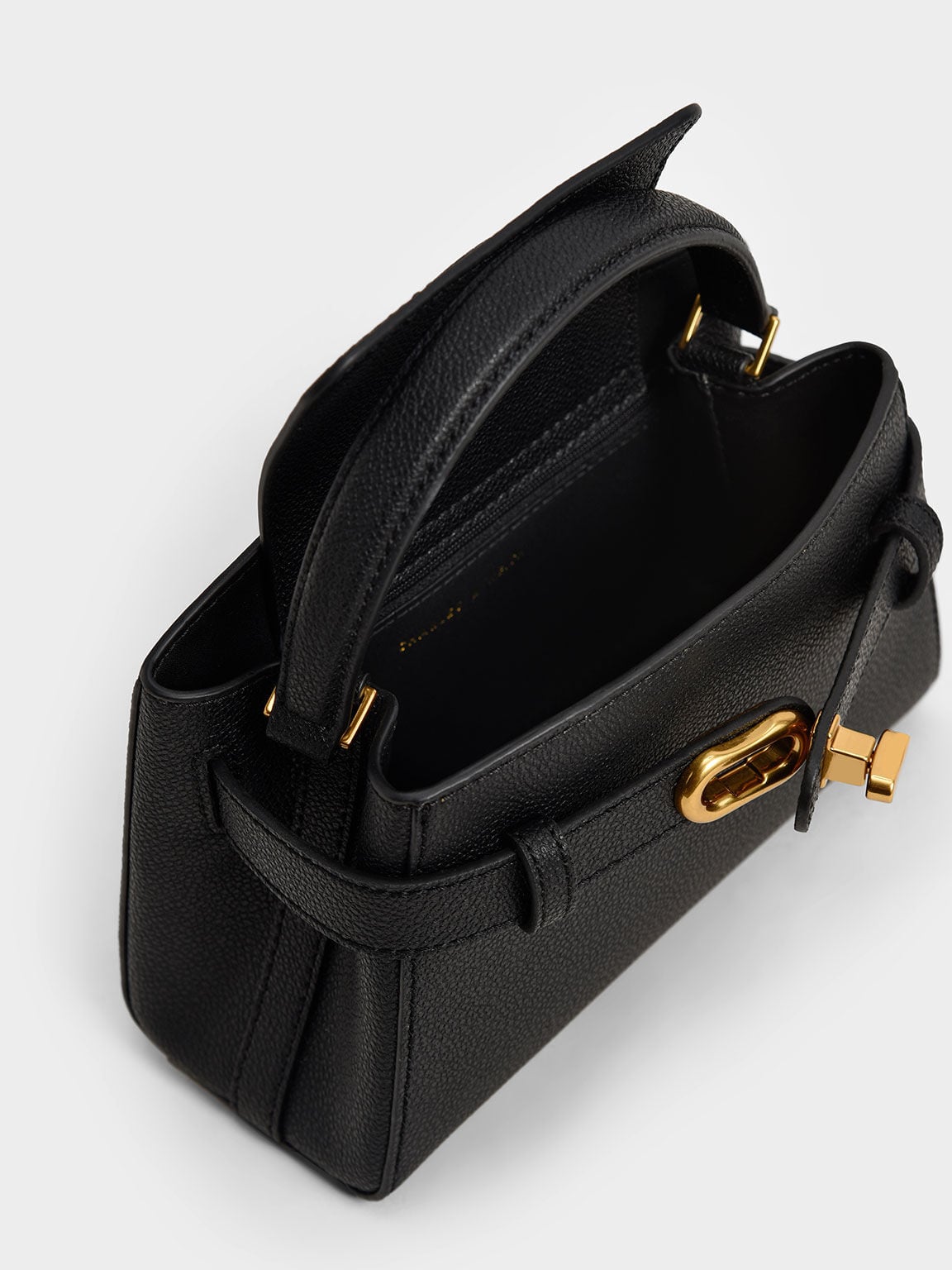 CHARLES & KEITH Smart Buy / Aubrielle Belted Top Handle Bag - Black