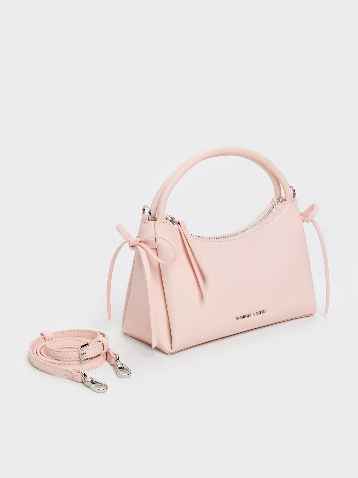 CHARLES & KEITH Exclusive / Hazel Bow Top Handle Bag - Soft Pink