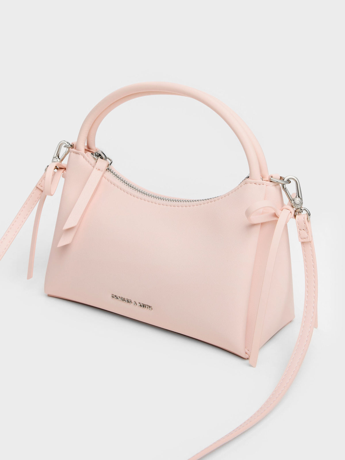 CHARLES & KEITH Exclusive / Hazel Bow Top Handle Bag - Soft Pink