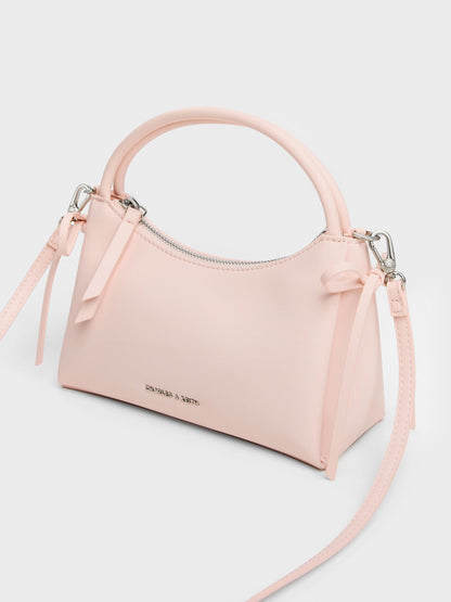 CHARLES & KEITH Exclusive / Hazel Bow Top Handle Bag - Soft Pink