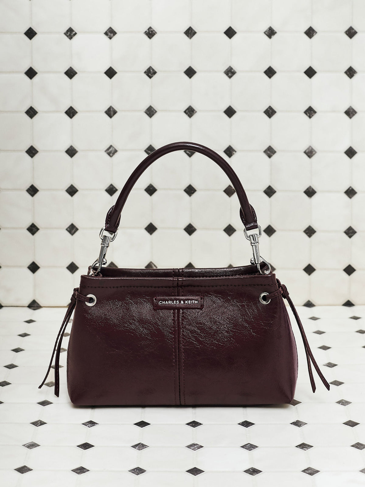 CHARLES & KEITH Deals / Noane Top Handle Bag - Wineberry Red