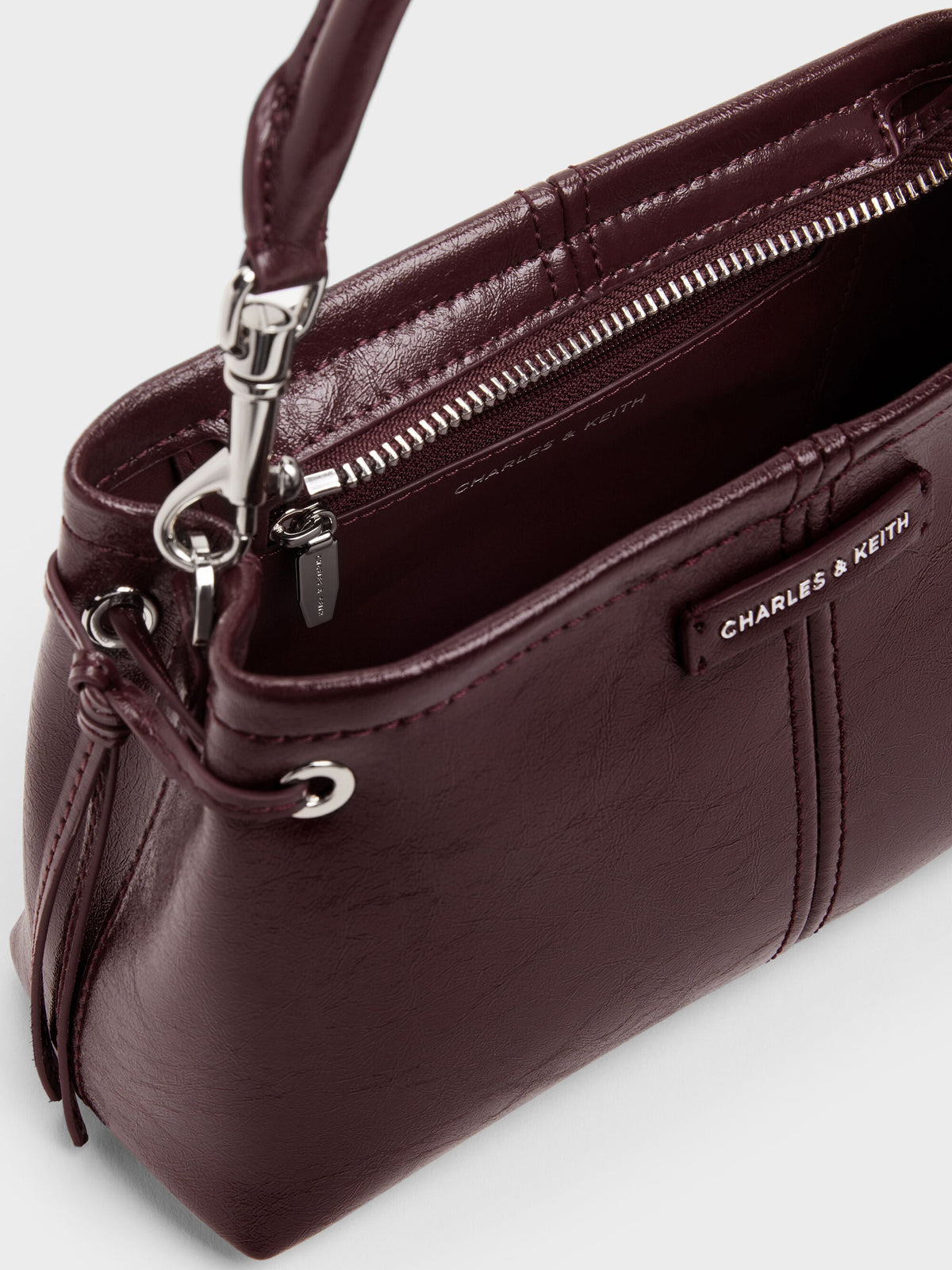 CHARLES & KEITH Deals / Noane Top Handle Bag - Wineberry Red