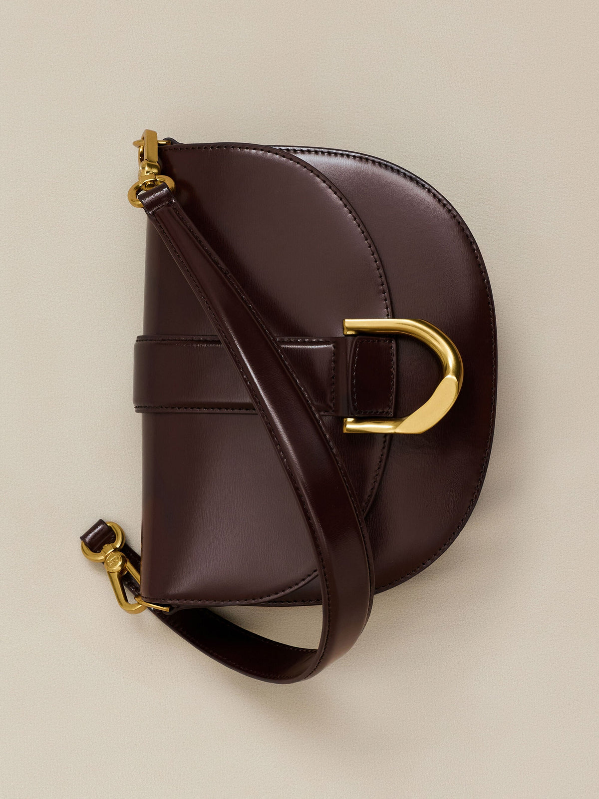 CHARLES & KEITH Recommended / Gabine Leather Saddle Bag - Plum