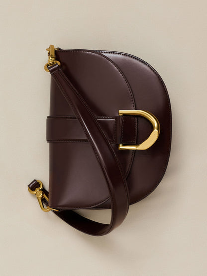 CHARLES & KEITH Recommended / Gabine Leather Saddle Bag - Plum