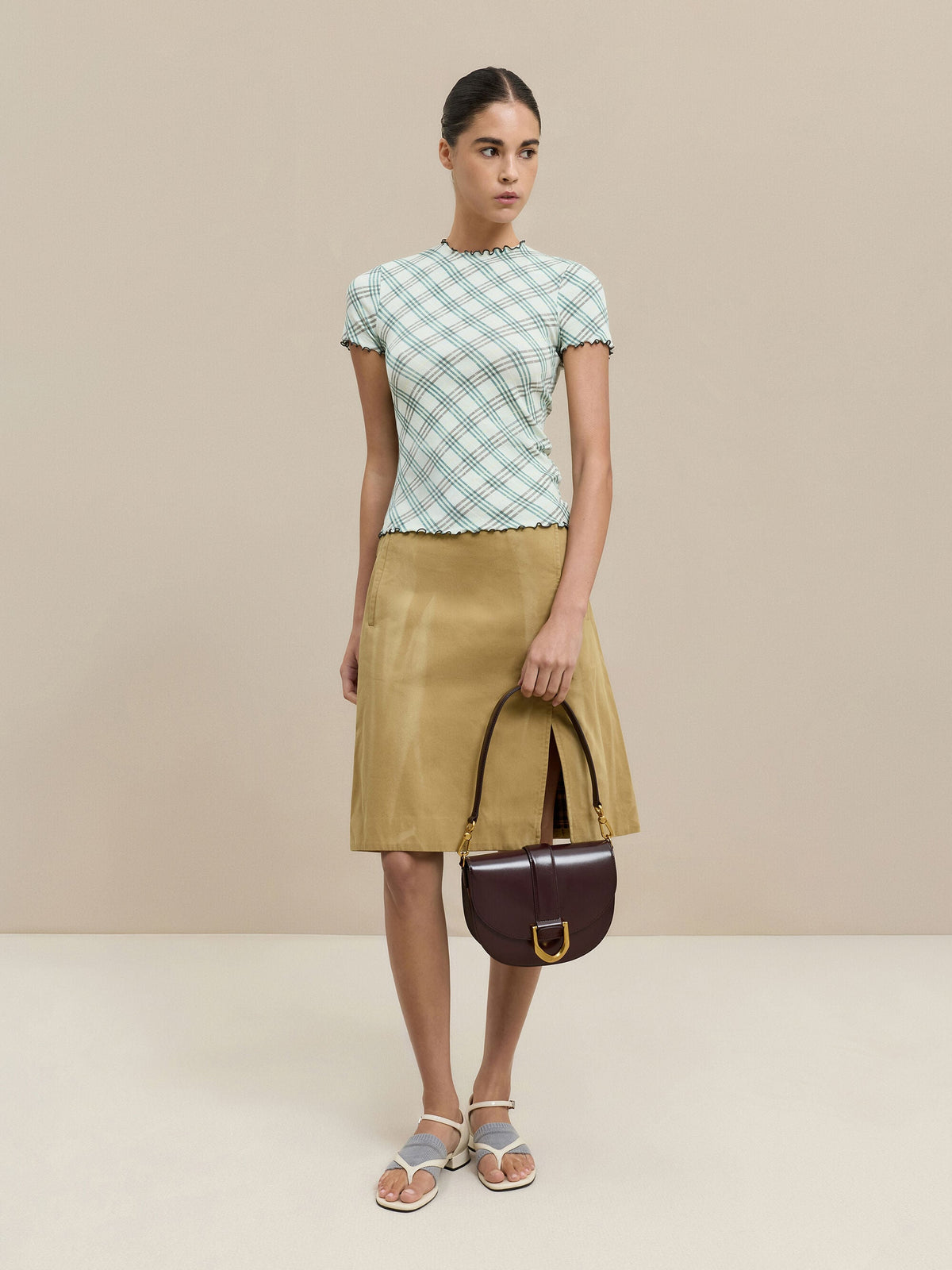 CHARLES & KEITH Recommended / Gabine Leather Saddle Bag - Plum