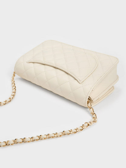 CHARLES & KEITH Best Price / Cressida Quilted Push-Lock Clutch - Cream