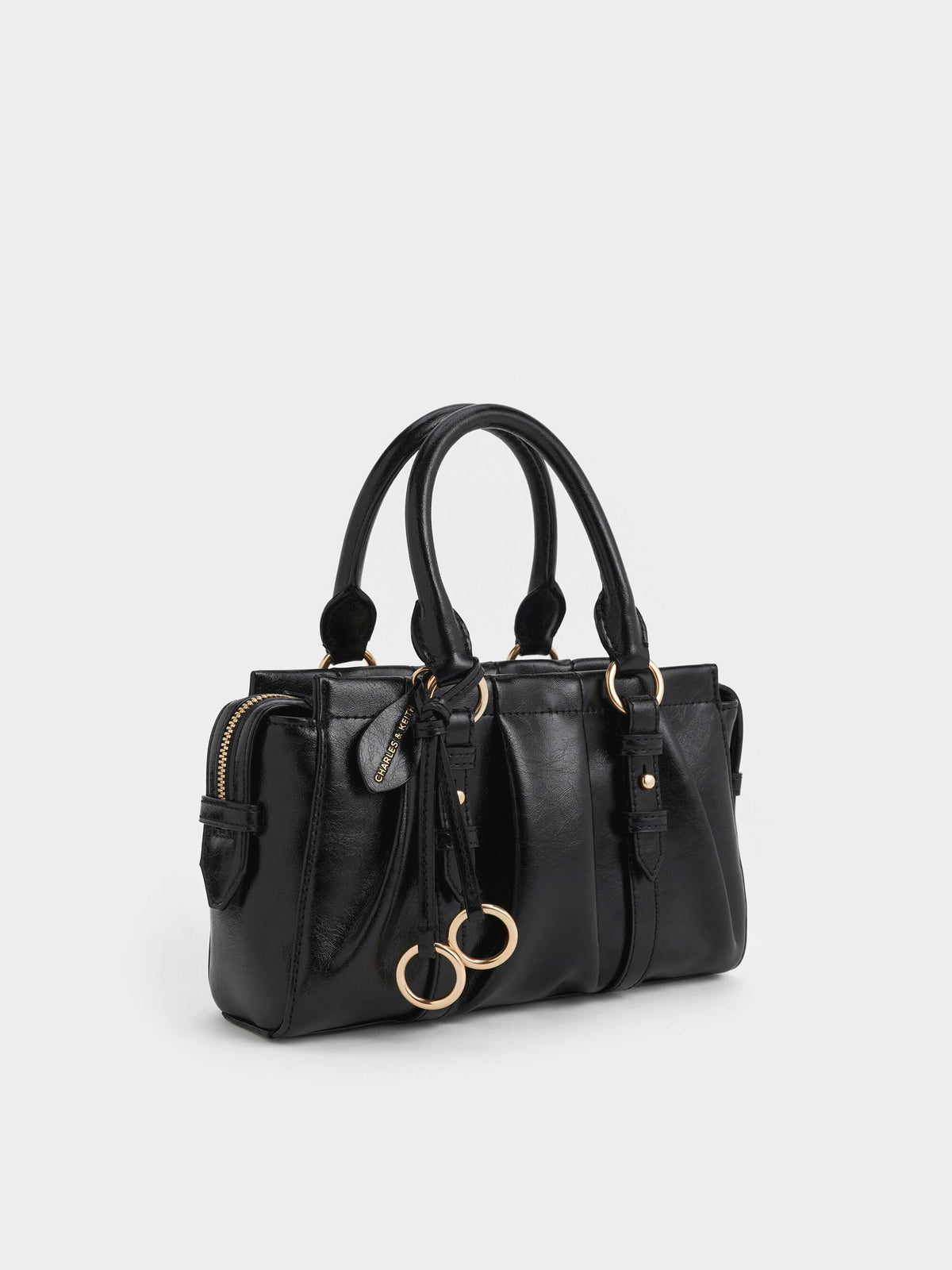CHARLES & KEITH Latest / Britton Top Handle Tote Bag - Black