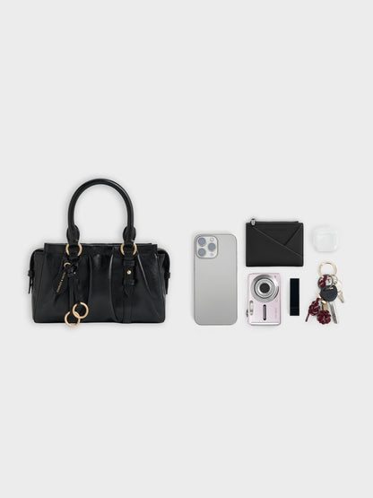 CHARLES & KEITH Latest / Britton Top Handle Tote Bag - Black