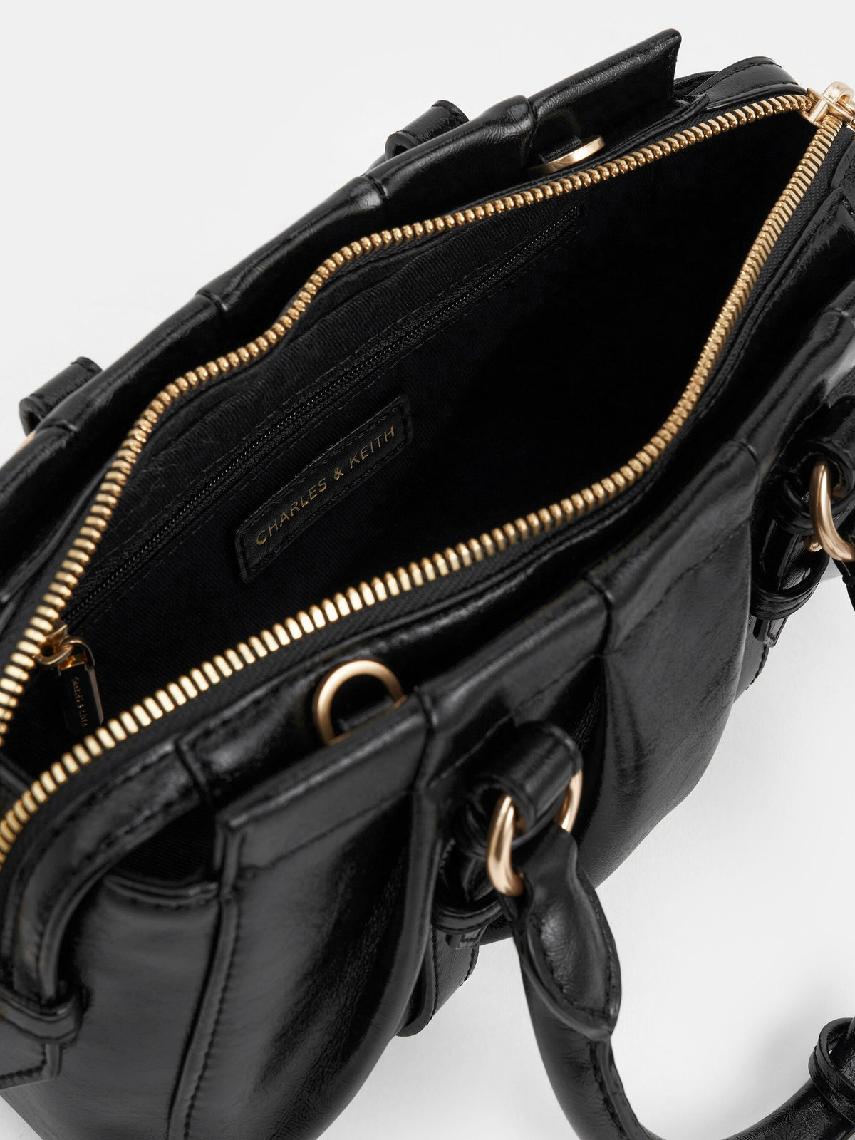 CHARLES & KEITH Latest / Britton Top Handle Tote Bag - Black