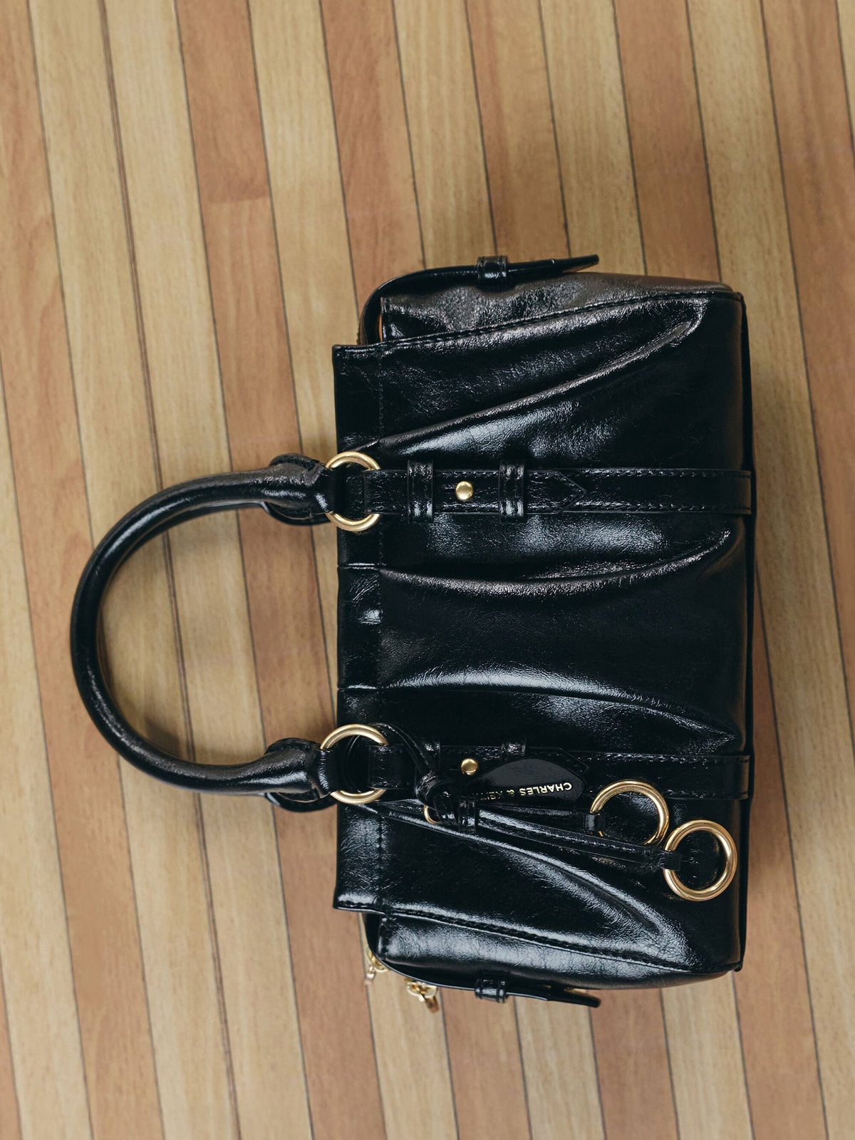 CHARLES & KEITH Latest / Britton Top Handle Tote Bag - Black