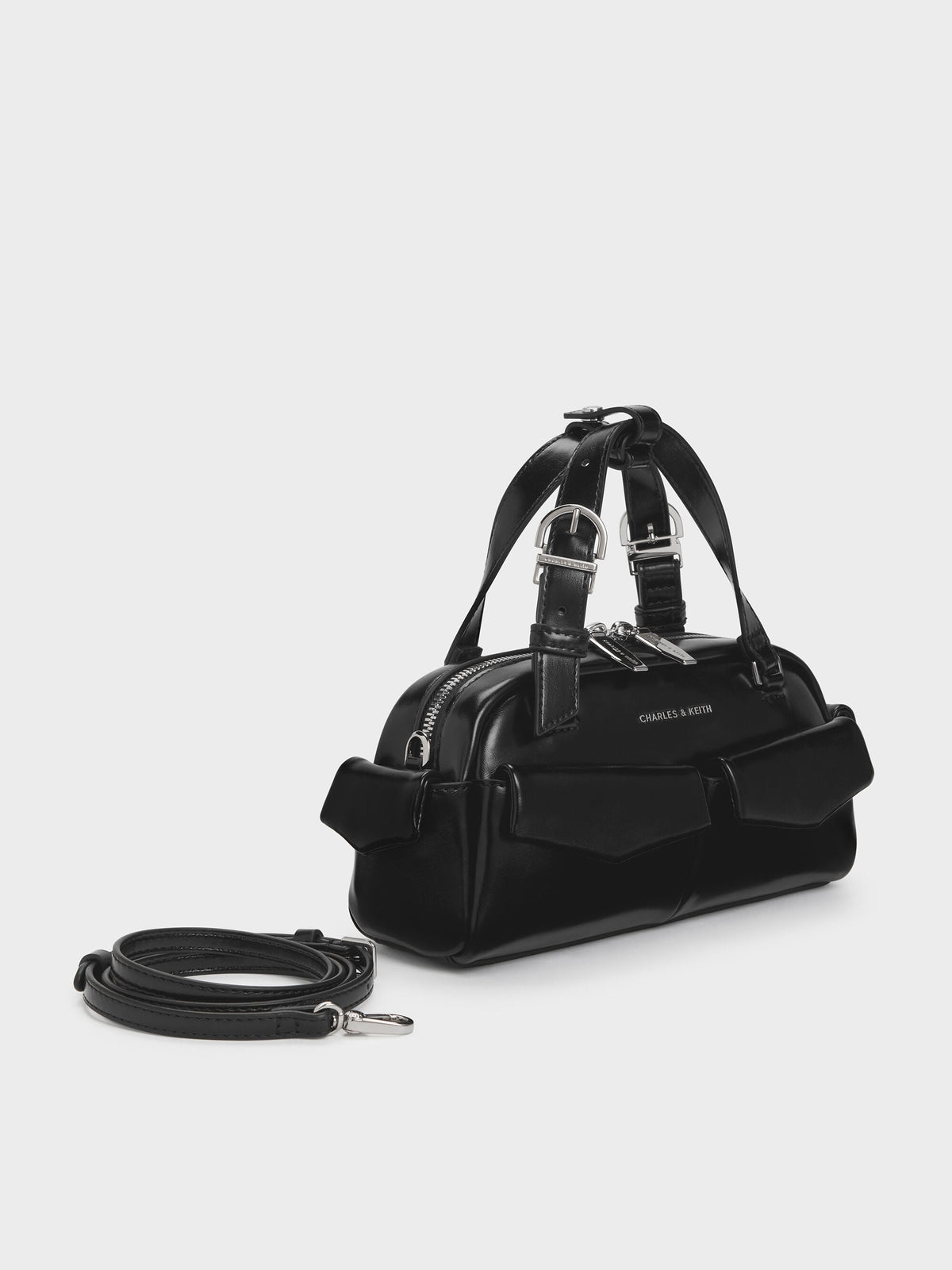 CHARLES & KEITH Trusted / Rachel Multi-Pocket Bowling Bag - Noir