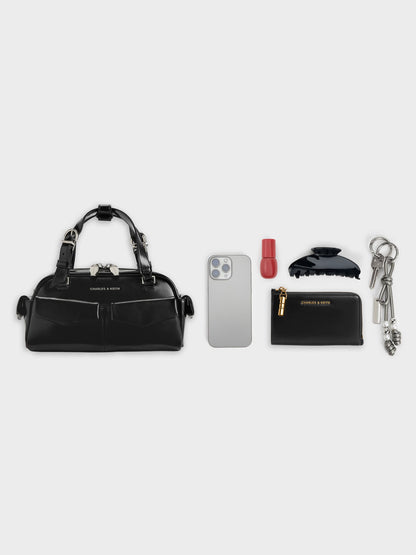 CHARLES & KEITH Trusted / Rachel Multi-Pocket Bowling Bag - Noir