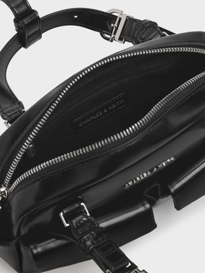 CHARLES & KEITH Trusted / Rachel Multi-Pocket Bowling Bag - Noir