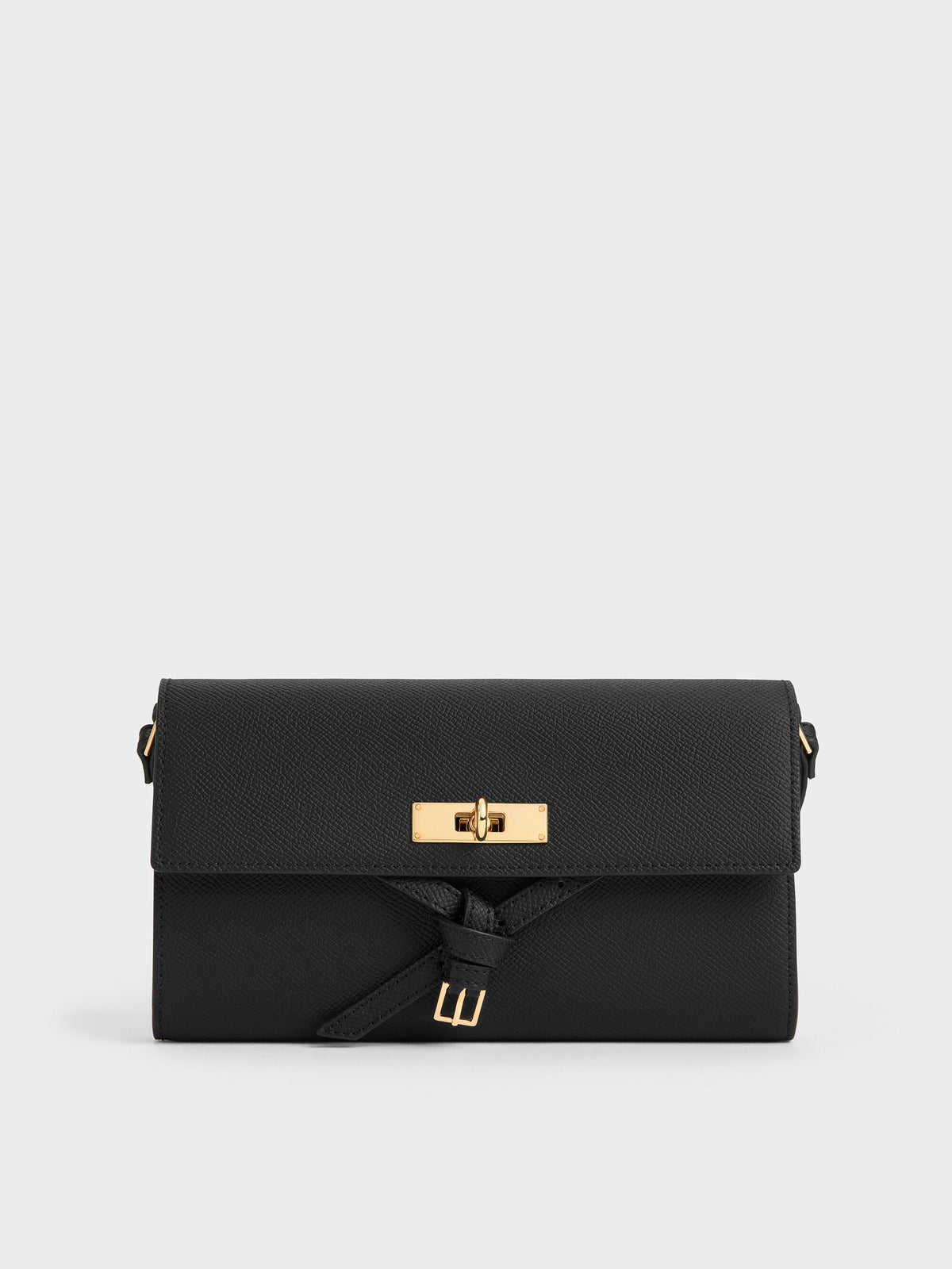 CHARLES & KEITH Special Offer / Tricha Knotted-Belt Crossbody Bag - Black