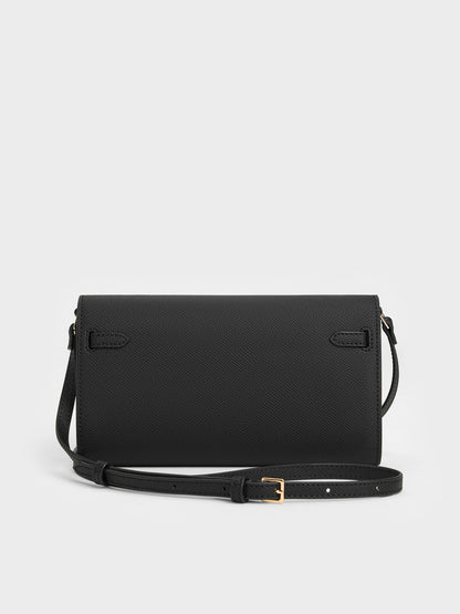 CHARLES & KEITH Special Offer / Tricha Knotted-Belt Crossbody Bag - Black