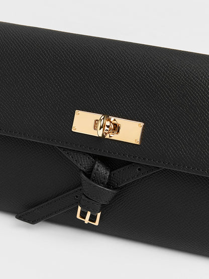 CHARLES & KEITH Special Offer / Tricha Knotted-Belt Crossbody Bag - Black