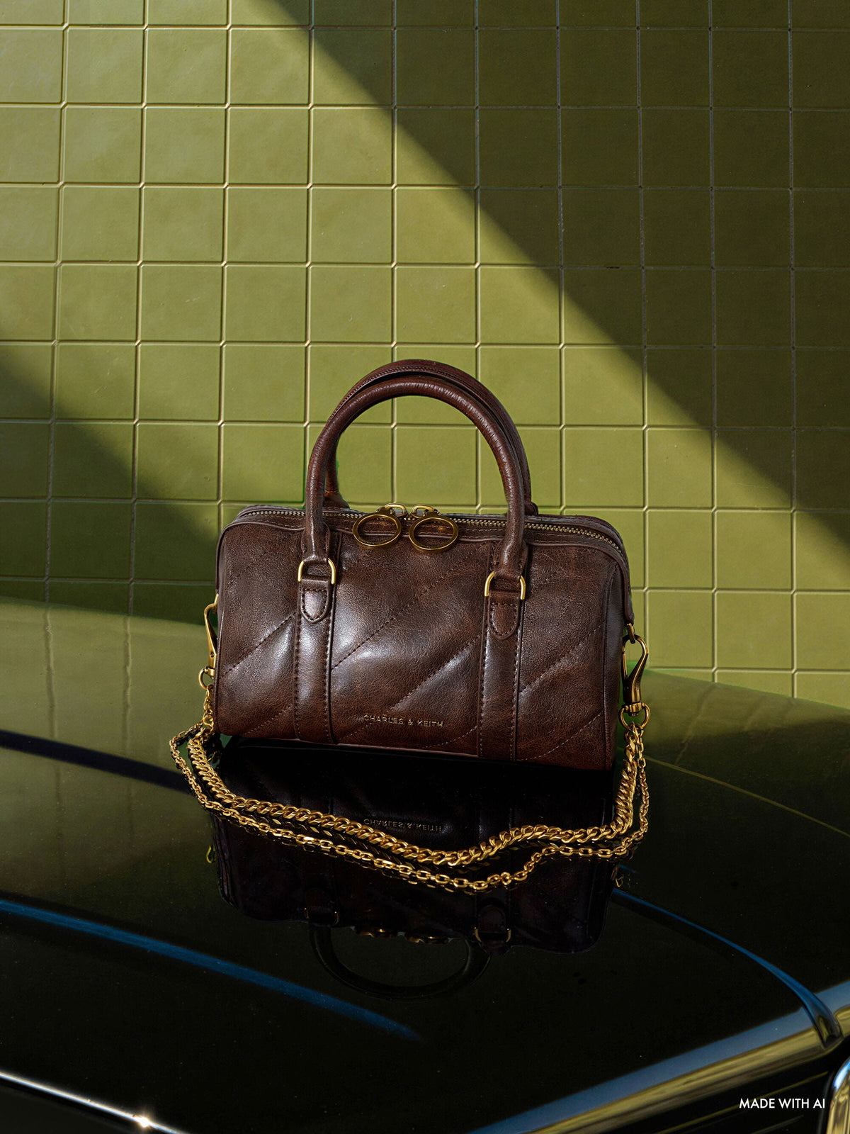 CHARLES & KEITH Best Price / Philomena Bowling Bag - Distressed Coffee