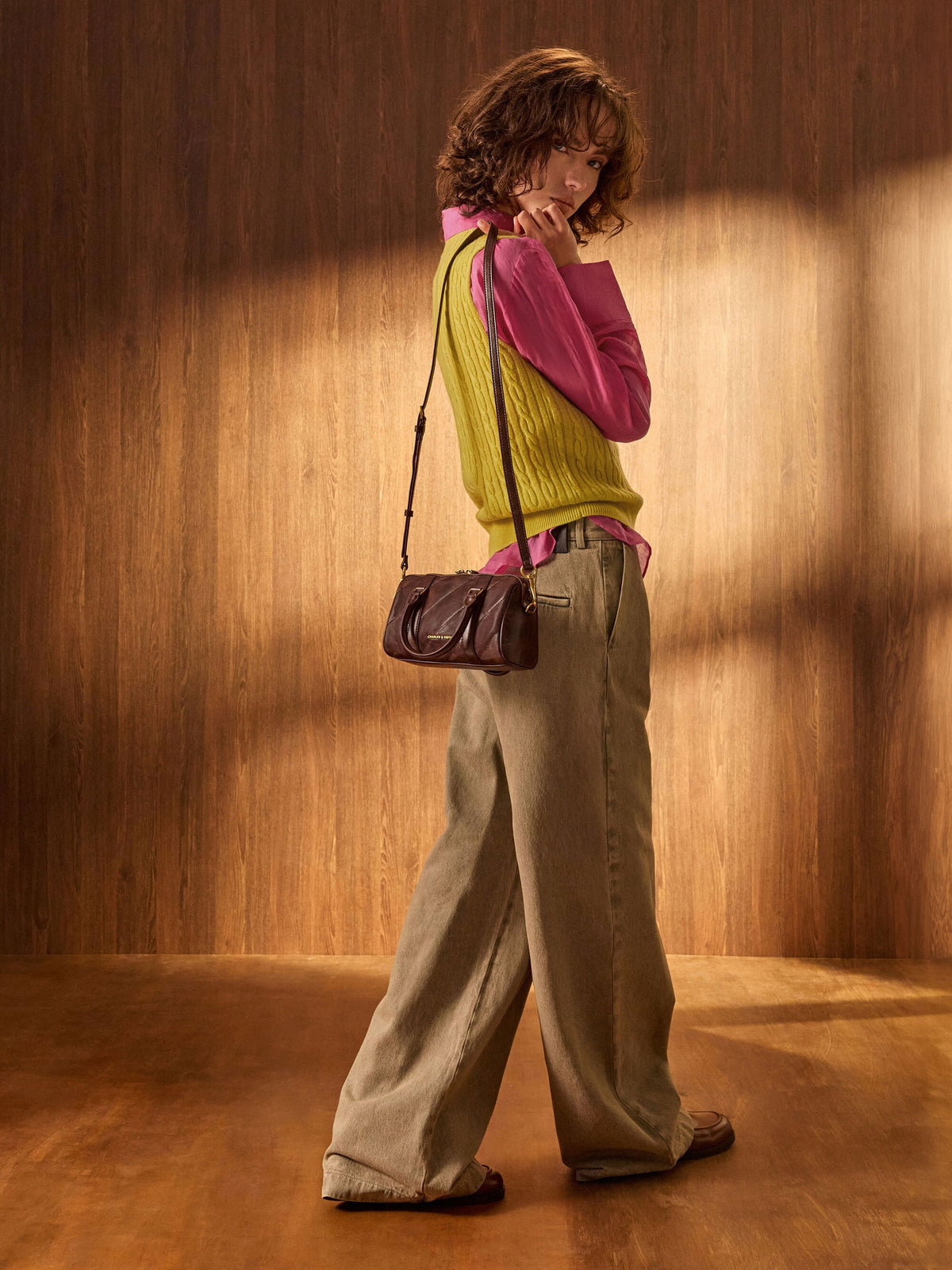 CHARLES & KEITH Best Price / Philomena Bowling Bag - Distressed Coffee