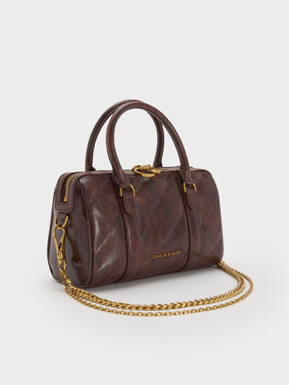 CHARLES & KEITH Best Price / Philomena Bowling Bag - Distressed Coffee