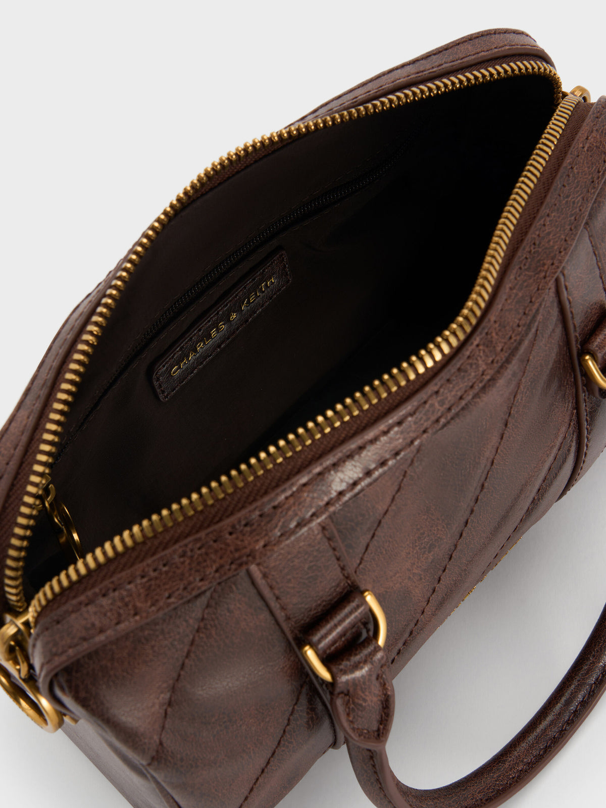 CHARLES & KEITH Best Price / Philomena Bowling Bag - Distressed Coffee