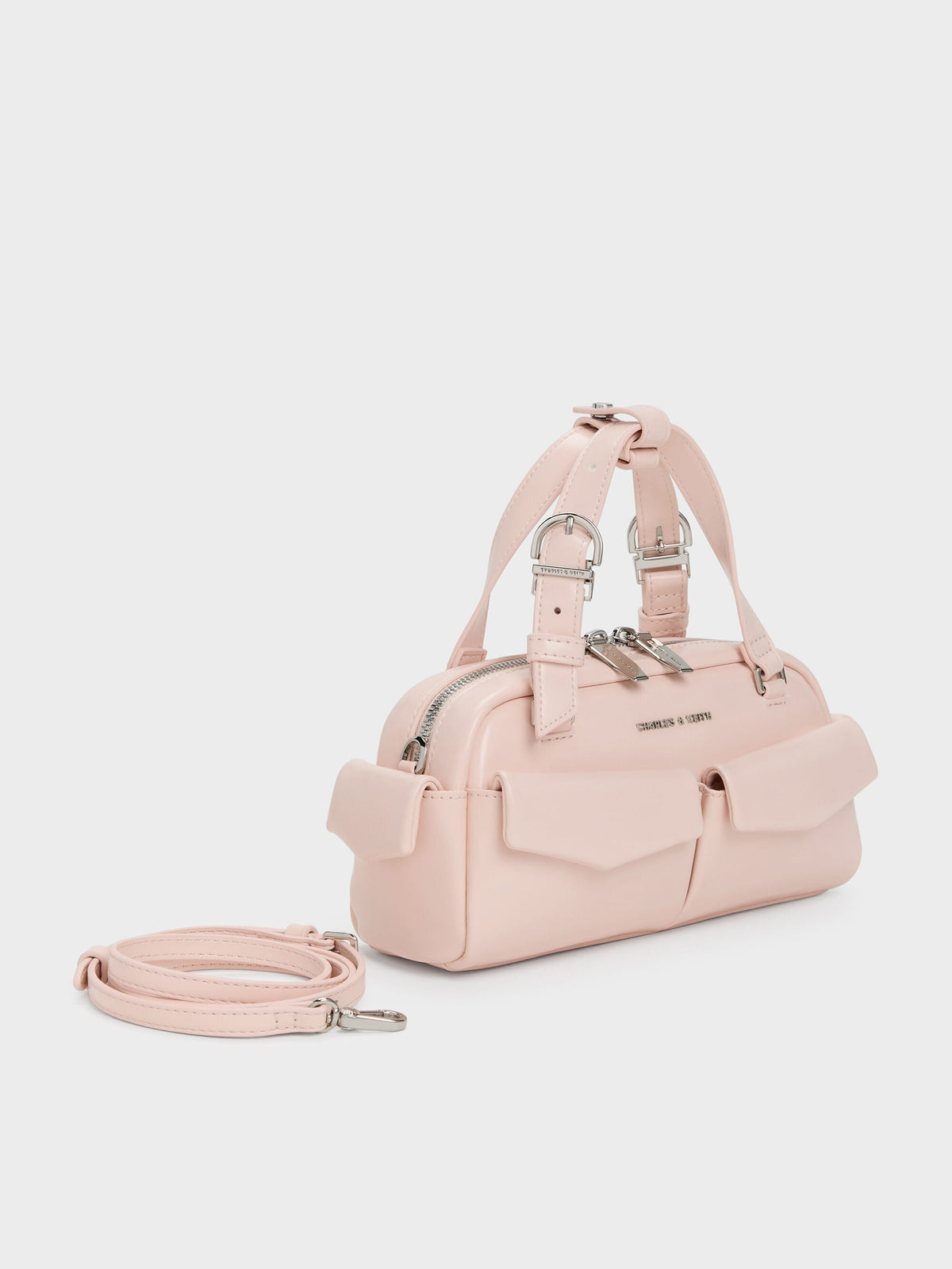 CHARLES & KEITH Best Price / Rachel Multi-Pocket Bowling Bag - Soft Pink