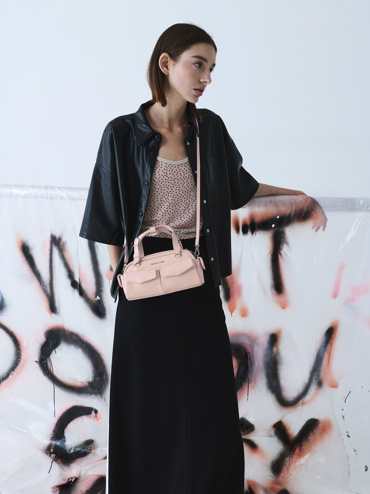 CHARLES & KEITH Best Price / Rachel Multi-Pocket Bowling Bag - Soft Pink