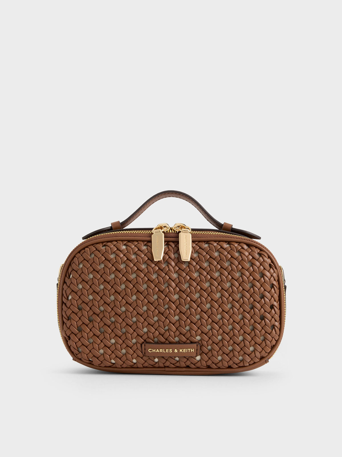 CHARLES & KEITH Value / Azure Woven Crossbody Bag - Chocolate