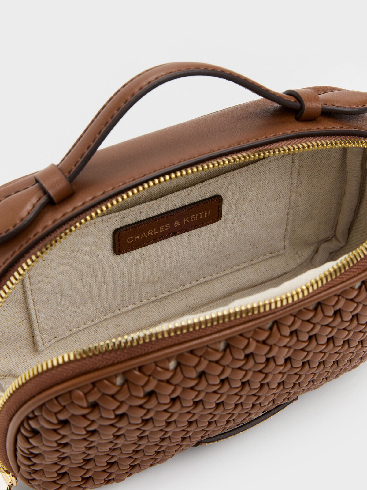 CHARLES & KEITH Value / Azure Woven Crossbody Bag - Chocolate