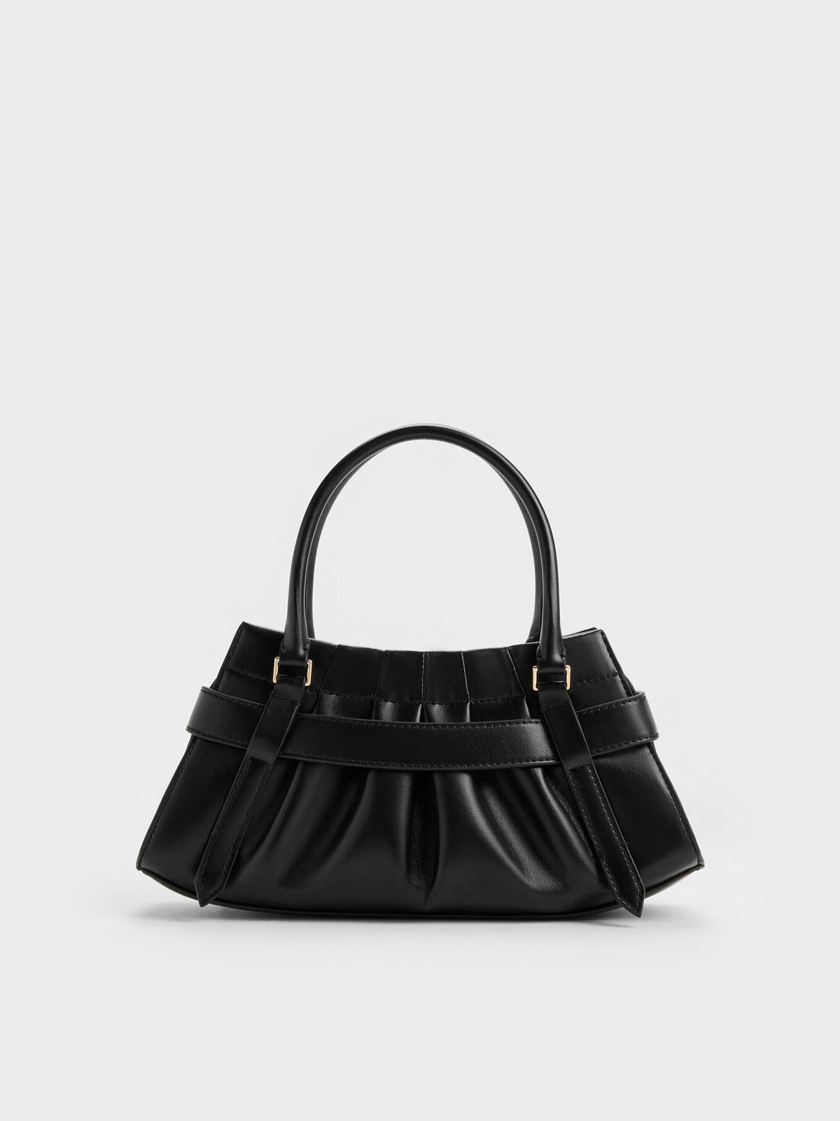 CHARLES & KEITH Best Seller / Isolde Belted Ruched Crossbody Bag - Black