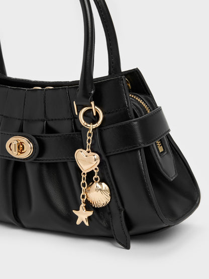 CHARLES & KEITH Best Seller / Isolde Belted Ruched Crossbody Bag - Black
