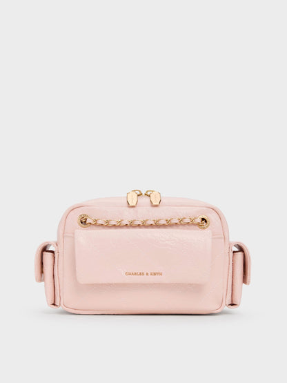 CHARLES & KEITH Featured / Duo Quilted Crossbody Bag - Soft Pink