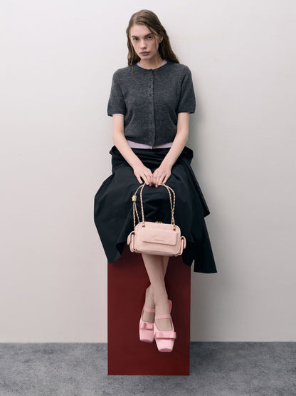 CHARLES & KEITH Featured / Duo Quilted Crossbody Bag - Soft Pink