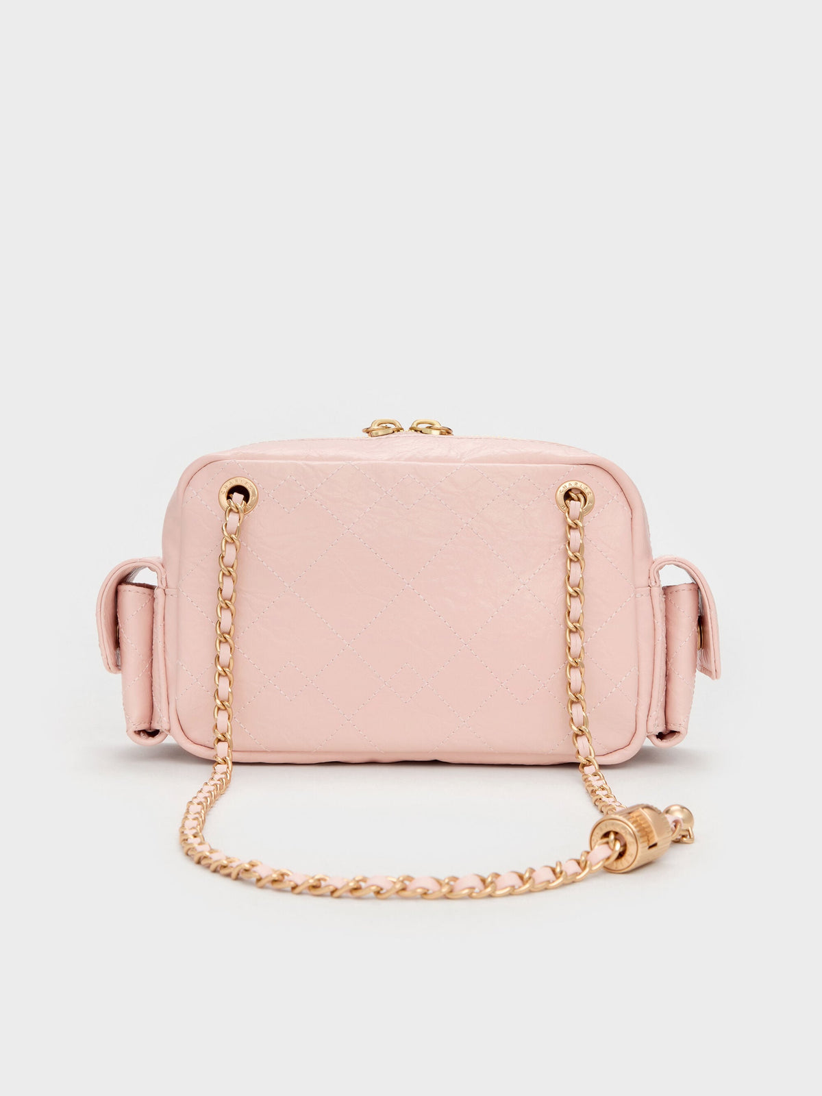 CHARLES & KEITH Featured / Duo Quilted Crossbody Bag - Soft Pink