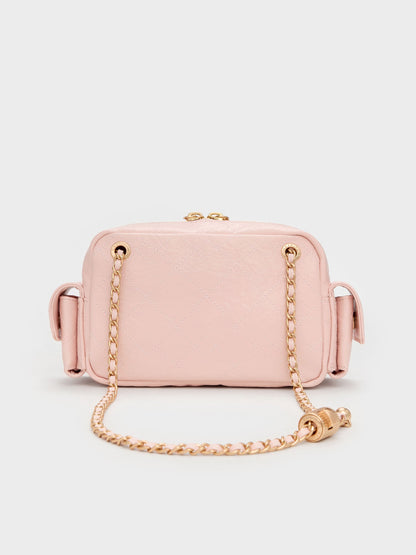 CHARLES & KEITH Featured / Duo Quilted Crossbody Bag - Soft Pink