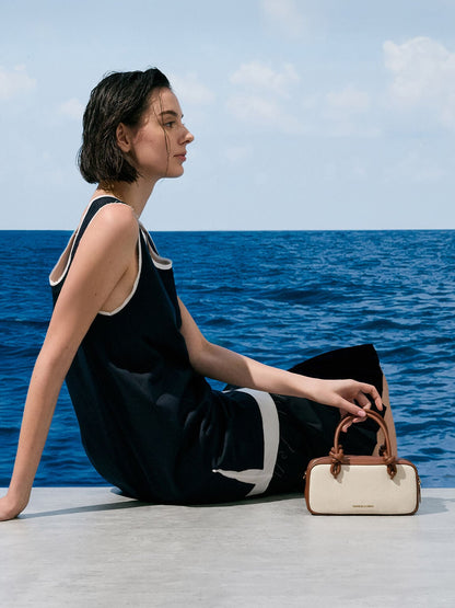 CHARLES & KEITH Trending / Sammie Canvas Knotted-Handle Boxy Bag - Taupe Canvas