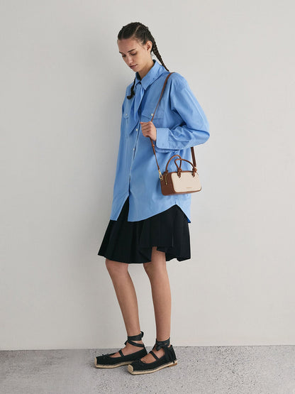 CHARLES & KEITH Trending / Sammie Canvas Knotted-Handle Boxy Bag - Taupe Canvas