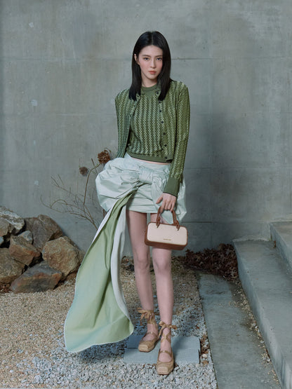 CHARLES & KEITH Trending / Sammie Canvas Knotted-Handle Boxy Bag - Taupe Canvas