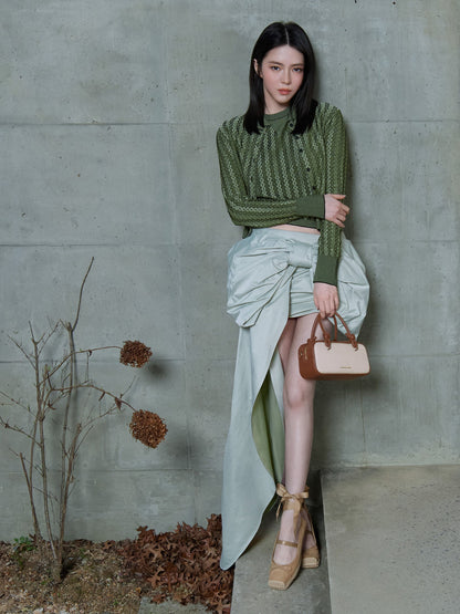 CHARLES & KEITH Trending / Sammie Canvas Knotted-Handle Boxy Bag - Taupe Canvas