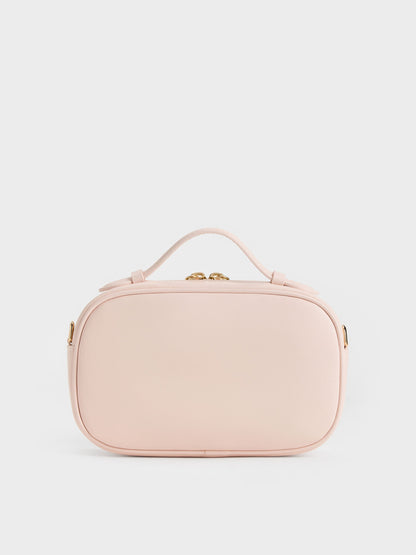 CHARLES & KEITH Great Value / Azure Woven Crossbody Bag - Soft Pink