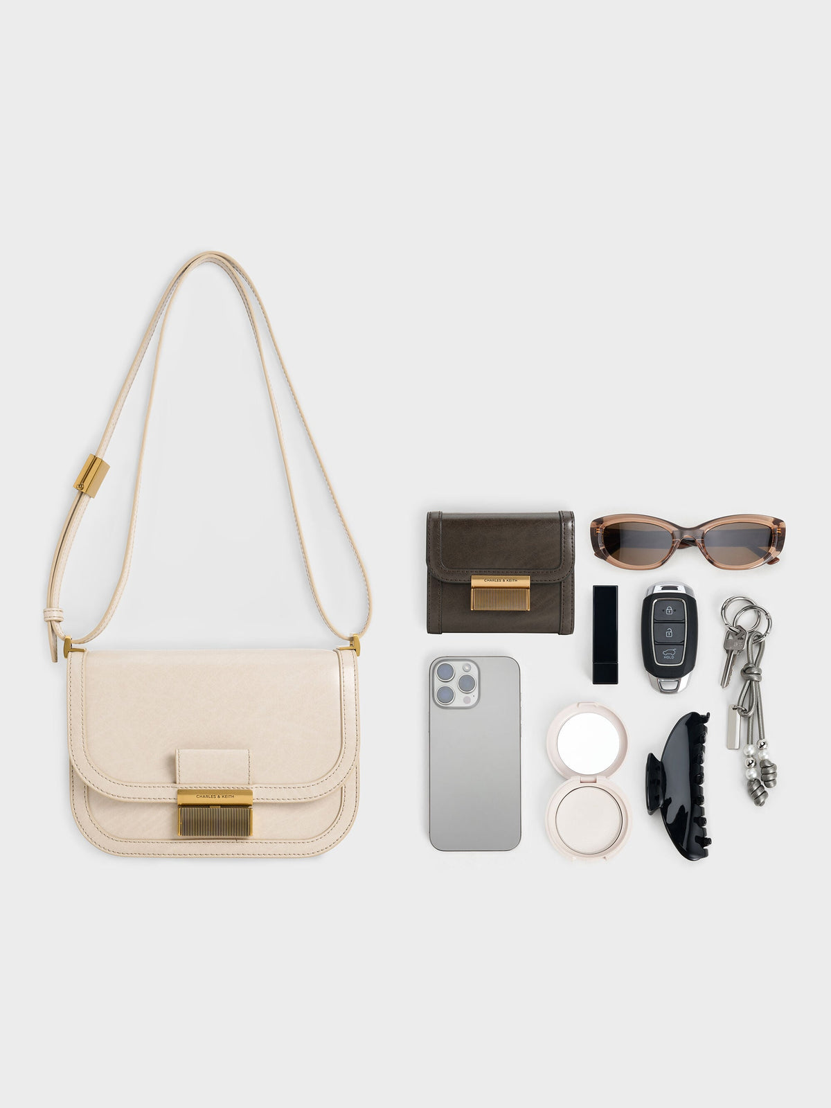 CHARLES & KEITH Premium / Charlot Bag - Oat