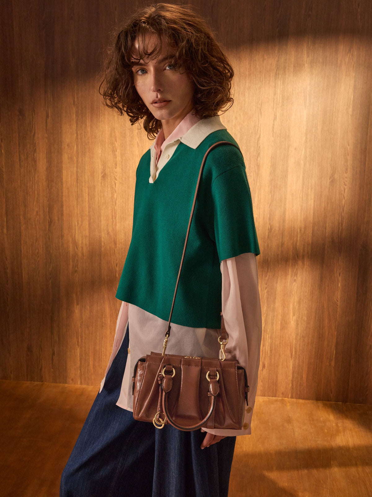 CHARLES & KEITH Great Value / Britton Top Handle Tote Bag - Chocolate