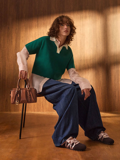 CHARLES & KEITH Great Value / Britton Top Handle Tote Bag - Chocolate