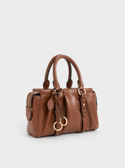 CHARLES & KEITH Great Value / Britton Top Handle Tote Bag - Chocolate