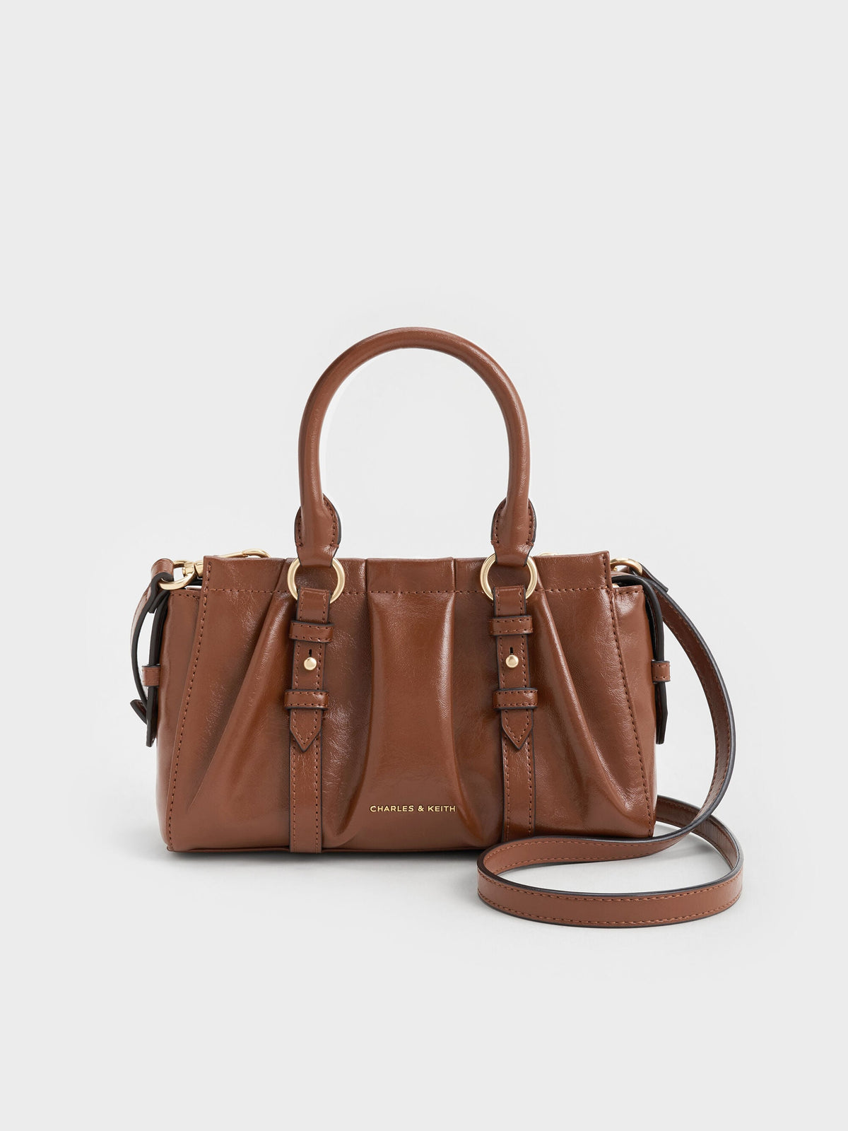 CHARLES & KEITH Great Value / Britton Top Handle Tote Bag - Chocolate