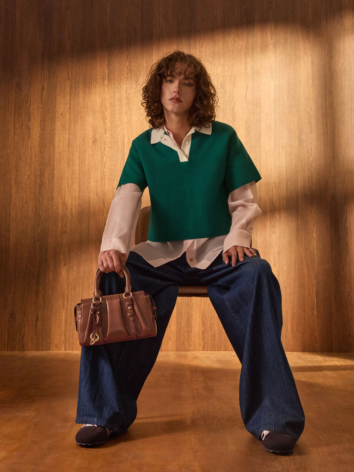 CHARLES & KEITH Great Value / Britton Top Handle Tote Bag - Chocolate