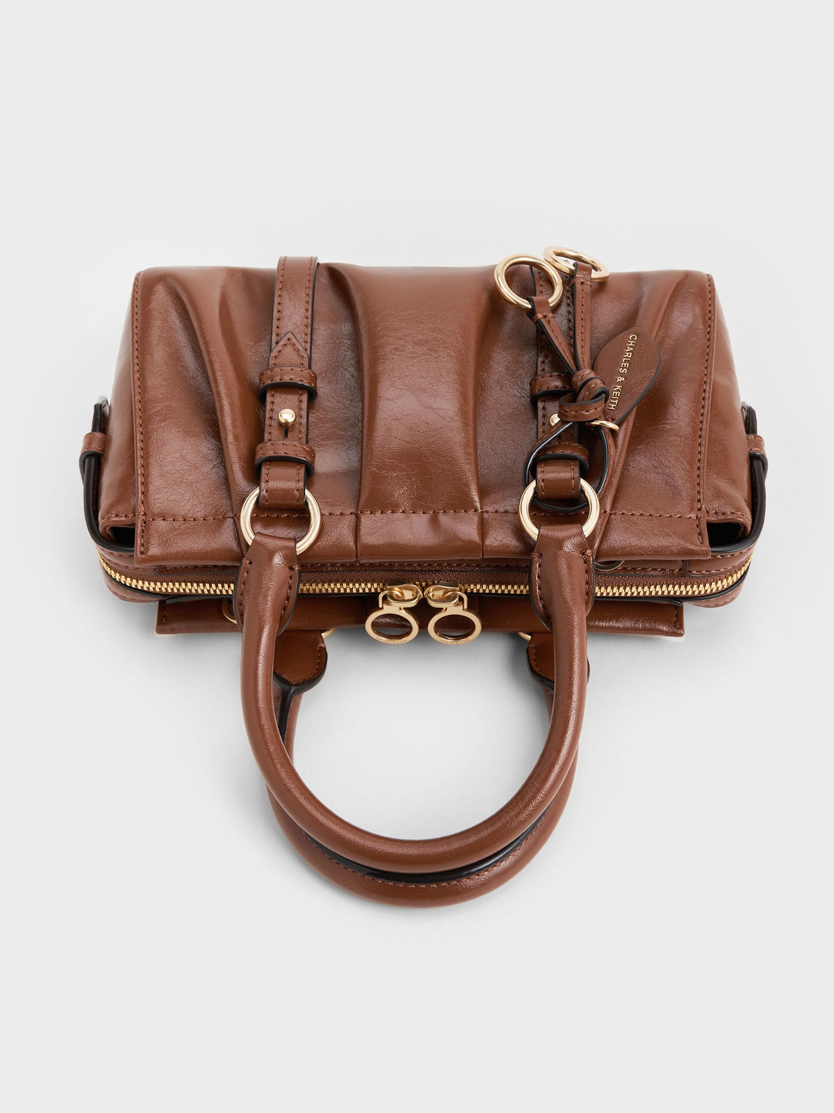 CHARLES & KEITH Great Value / Britton Top Handle Tote Bag - Chocolate