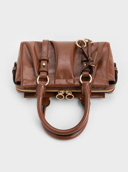 CHARLES & KEITH Great Value / Britton Top Handle Tote Bag - Chocolate
