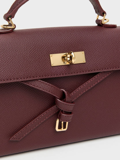 CHARLES & KEITH Sale / Tricha Knotted-Belt Top Handle Bag - Wineberry Red