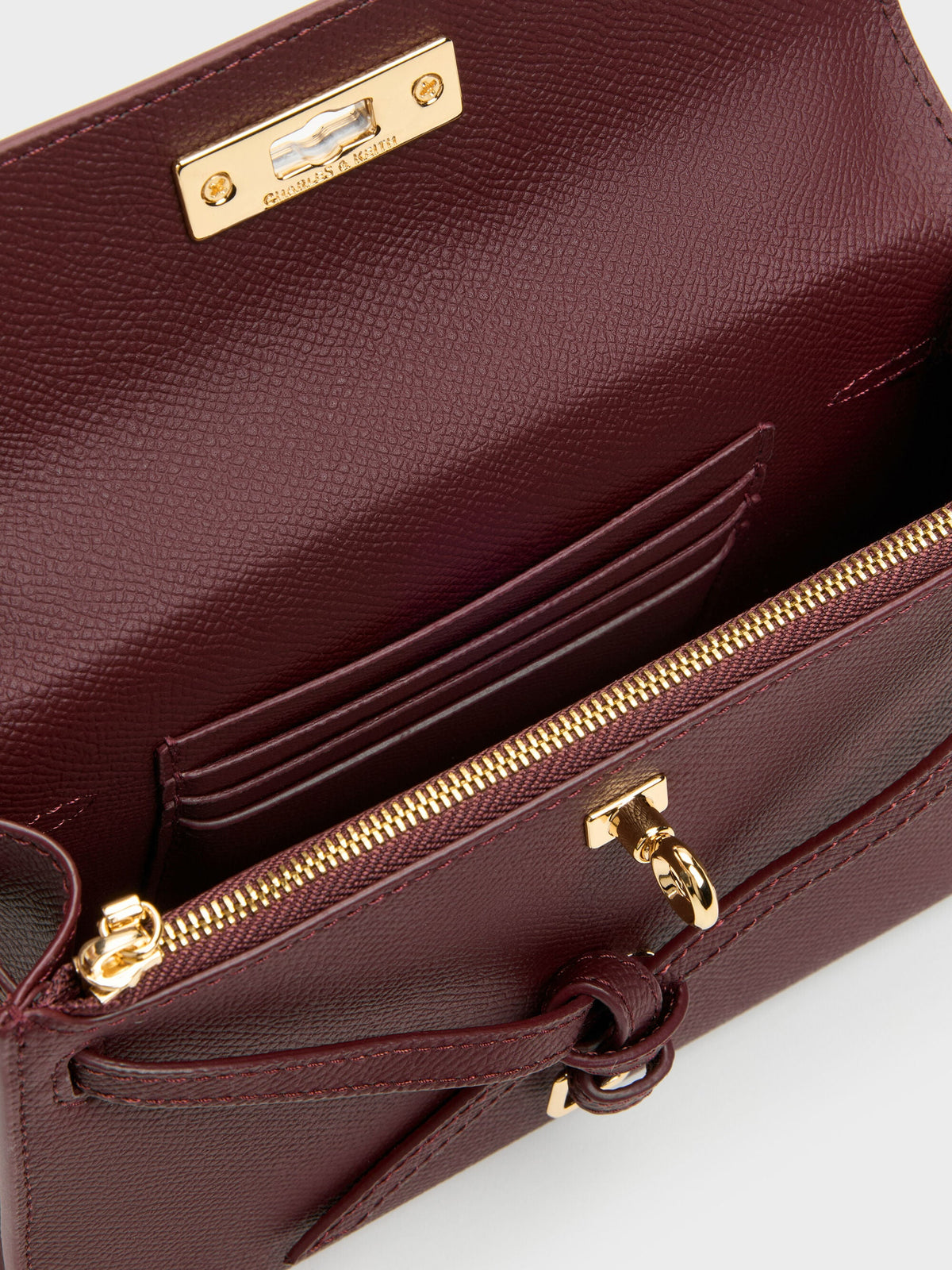CHARLES & KEITH Sale / Tricha Knotted-Belt Top Handle Bag - Wineberry Red
